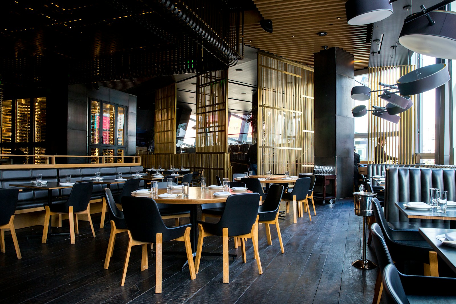 Warm modern restaurant interior